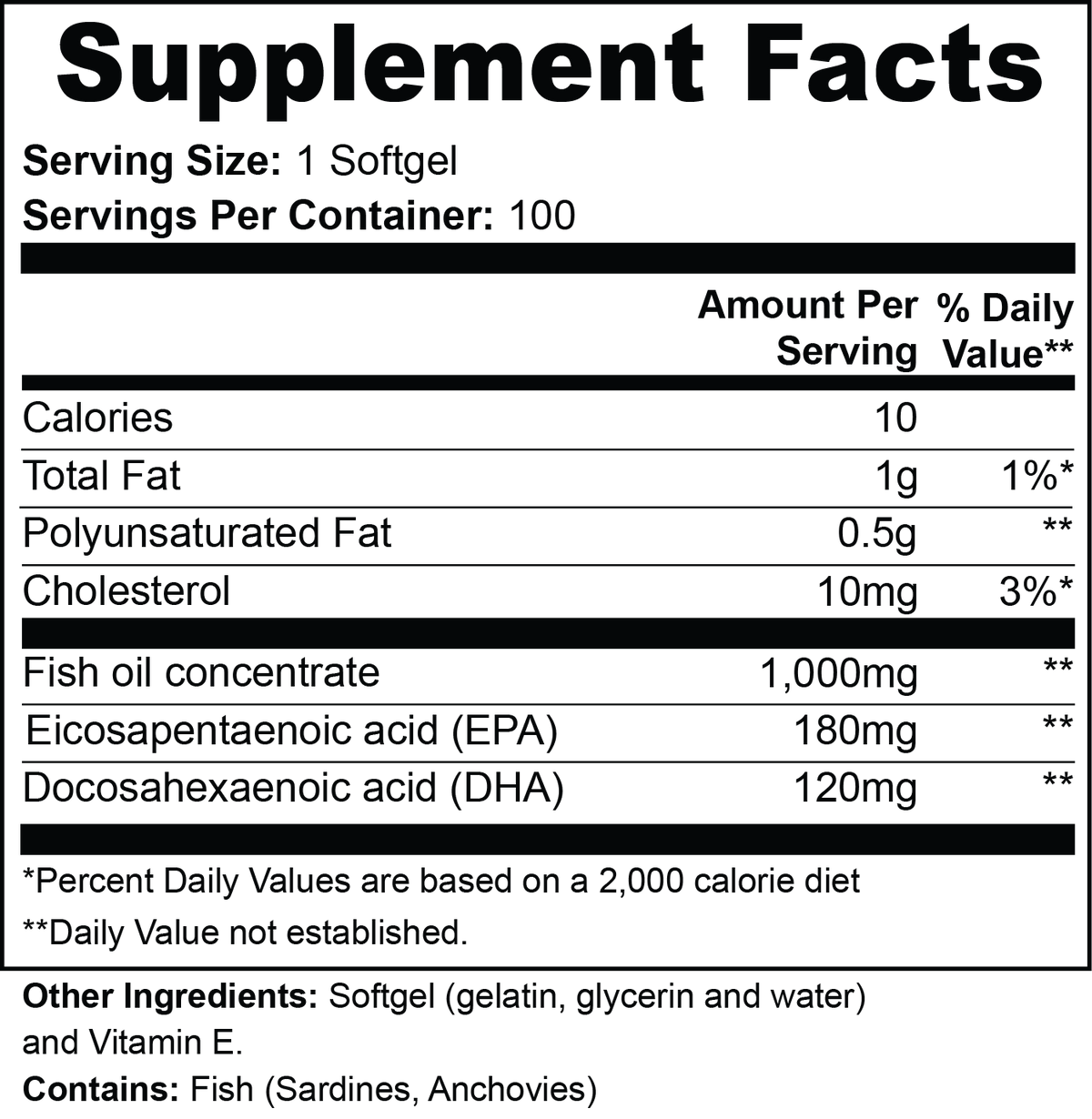 Super Angels Nutrition Omega-3 EPA 180mg DHA 120mg Fish Oil